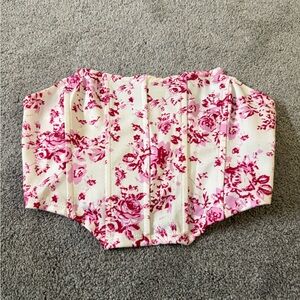 Pink and white floral corset top